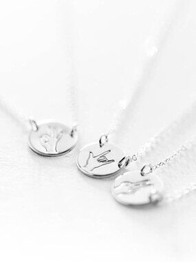 Trendy Minimalist Hand Sign Pendant Charm Necklace